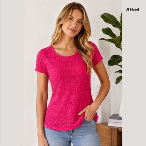 Leo & Nicole - Pink Lace Shirt